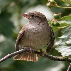 Naminis žvirblis - Passer domesticus ♀ | Fotografas Gintautas Steiblys